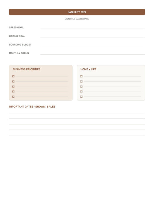The Reseller’s Year 2027 – Cognac Classic Reseller Business & Home Planner