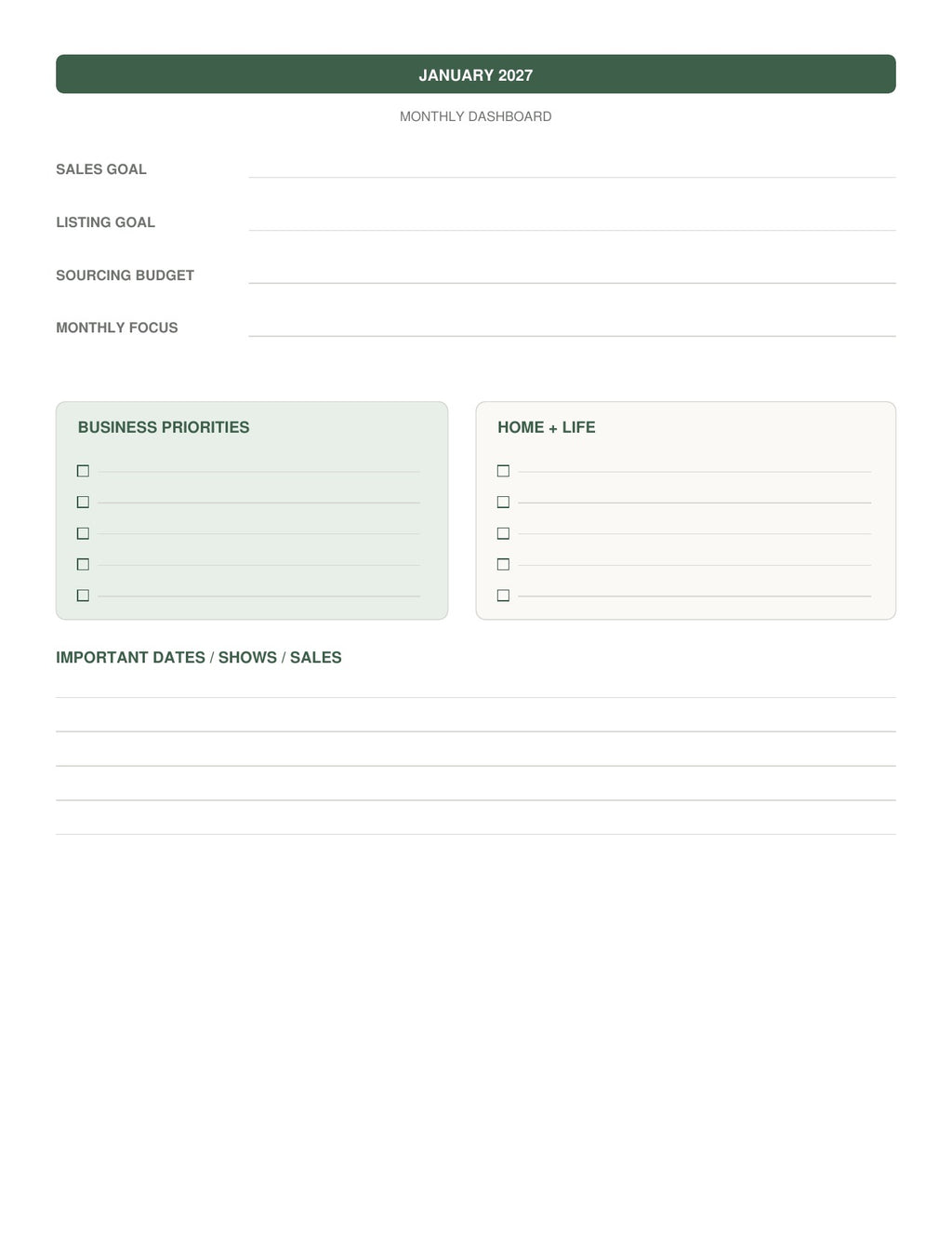 The Reseller’s Year 2027 – Forest & Outdoors Reseller Business & Home Planner
