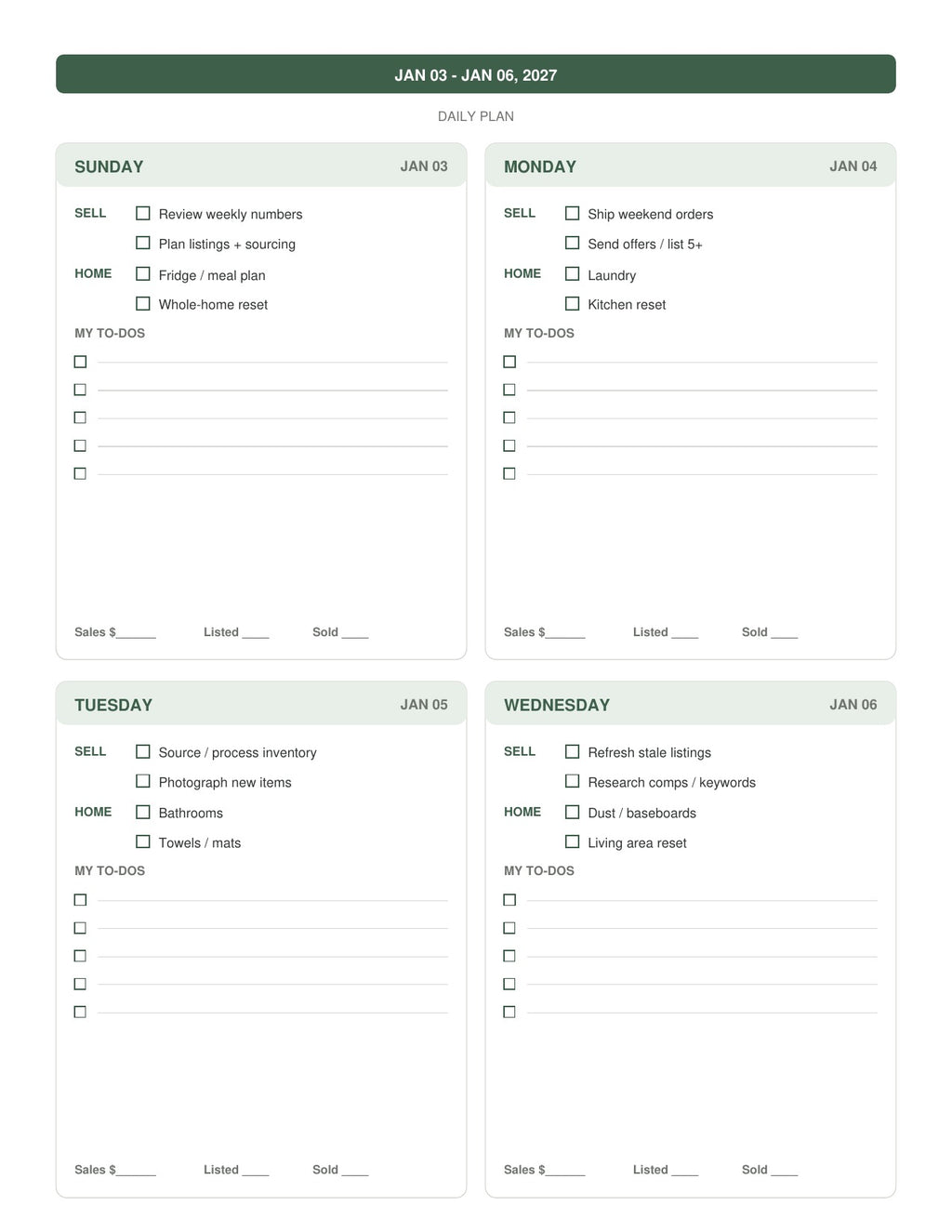 The Reseller’s Year 2027 – Forest & Outdoors Reseller Business & Home Planner