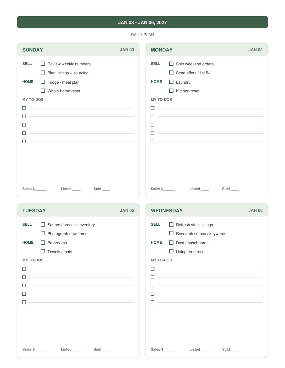 The Reseller’s Year 2027 – Forest & Outdoors Reseller Business & Home Planner