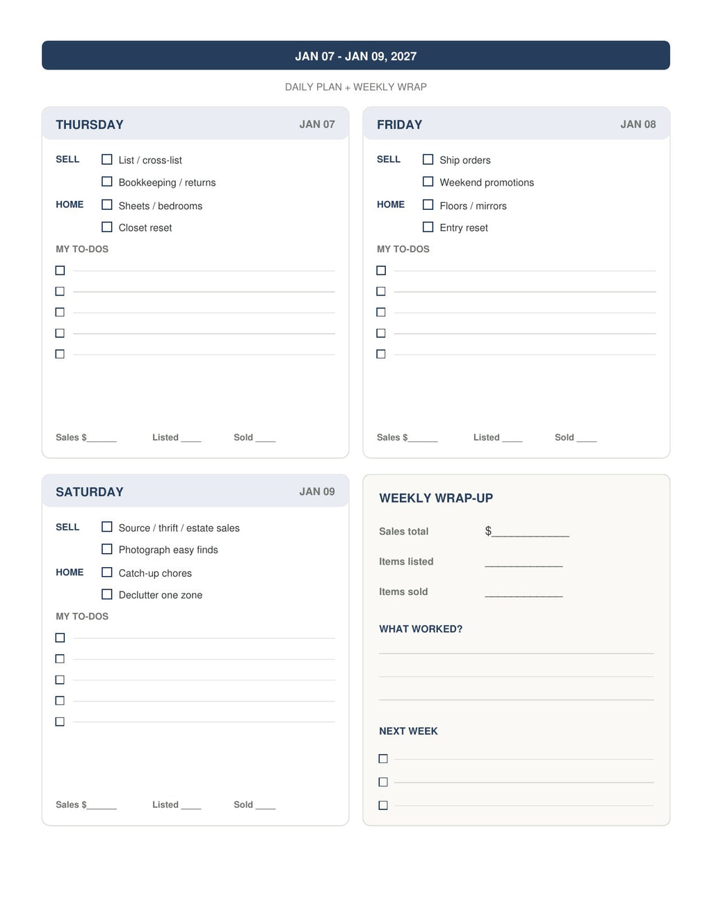 The Reseller’s Year 2027 – Heritage Navy Reseller Business & Home Planner