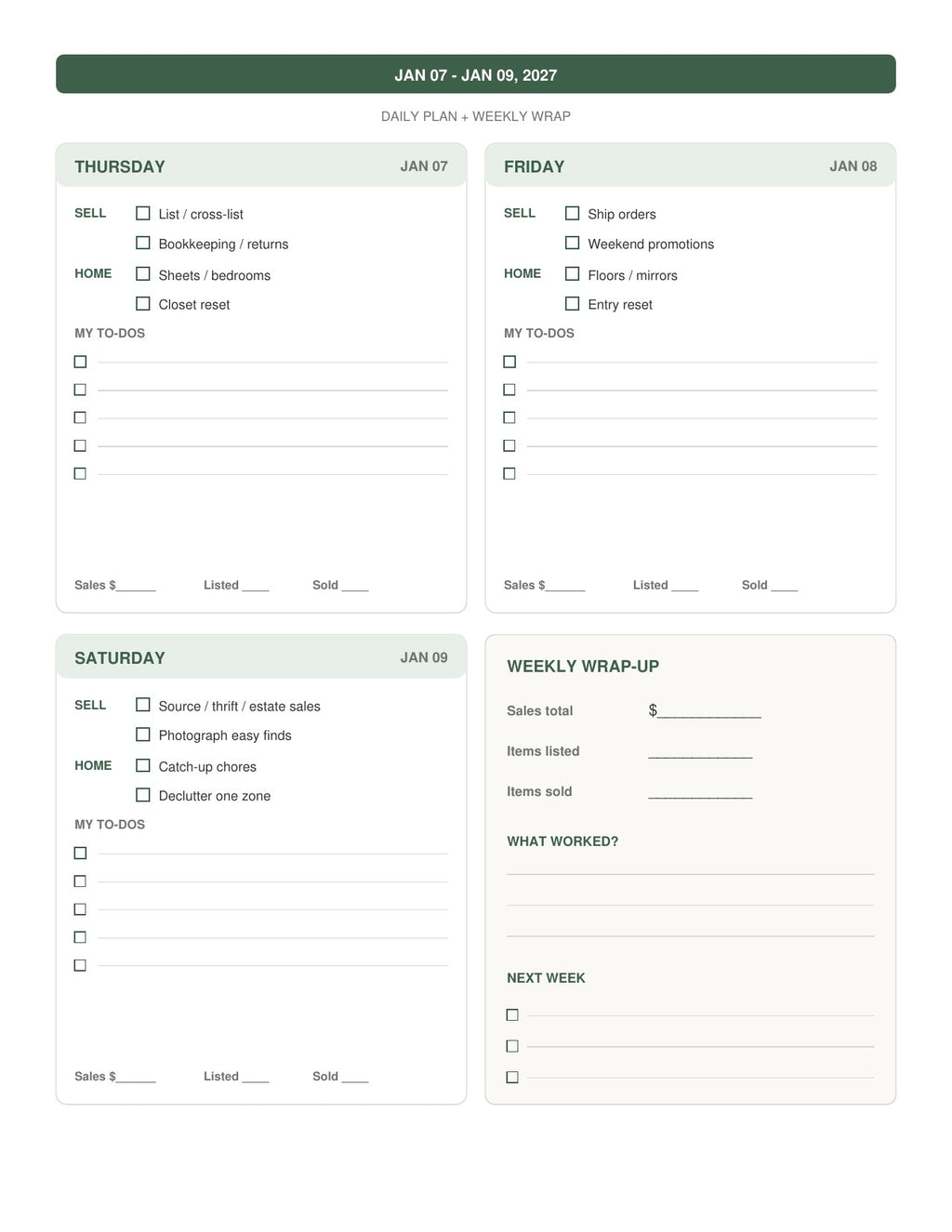 The Reseller’s Year 2027 – Forest & Outdoors Reseller Business & Home Planner