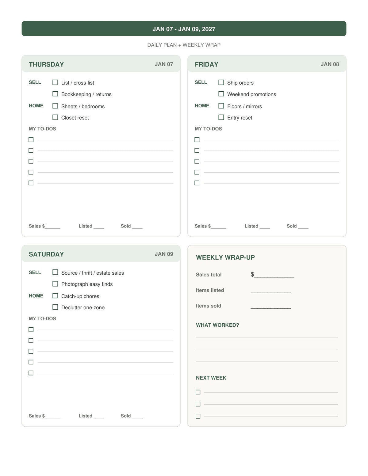 The Reseller’s Year 2027 – Forest & Outdoors Reseller Business & Home Planner