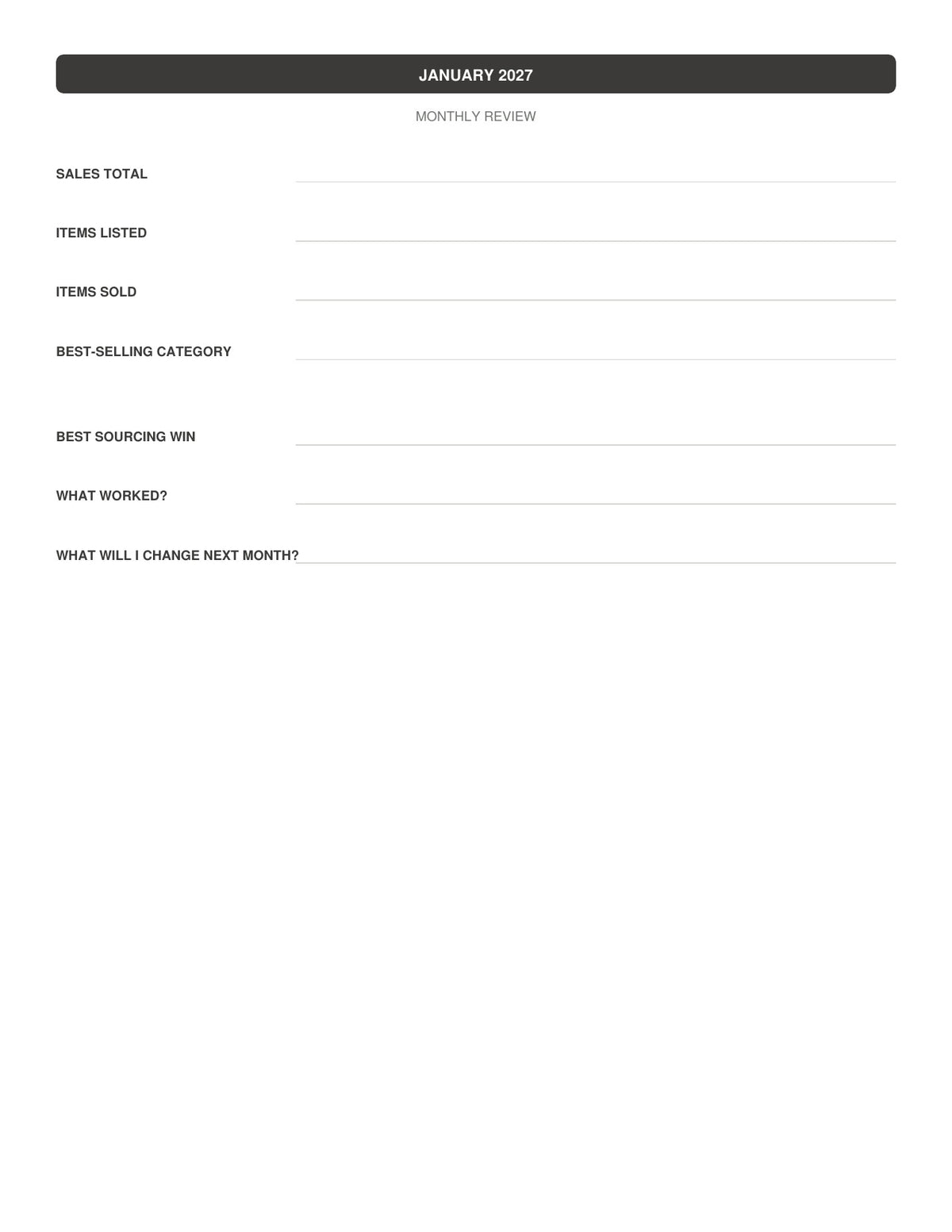 The Reseller’s Year 2027 – Black & Cream Plaid Reseller Business & Home Planner