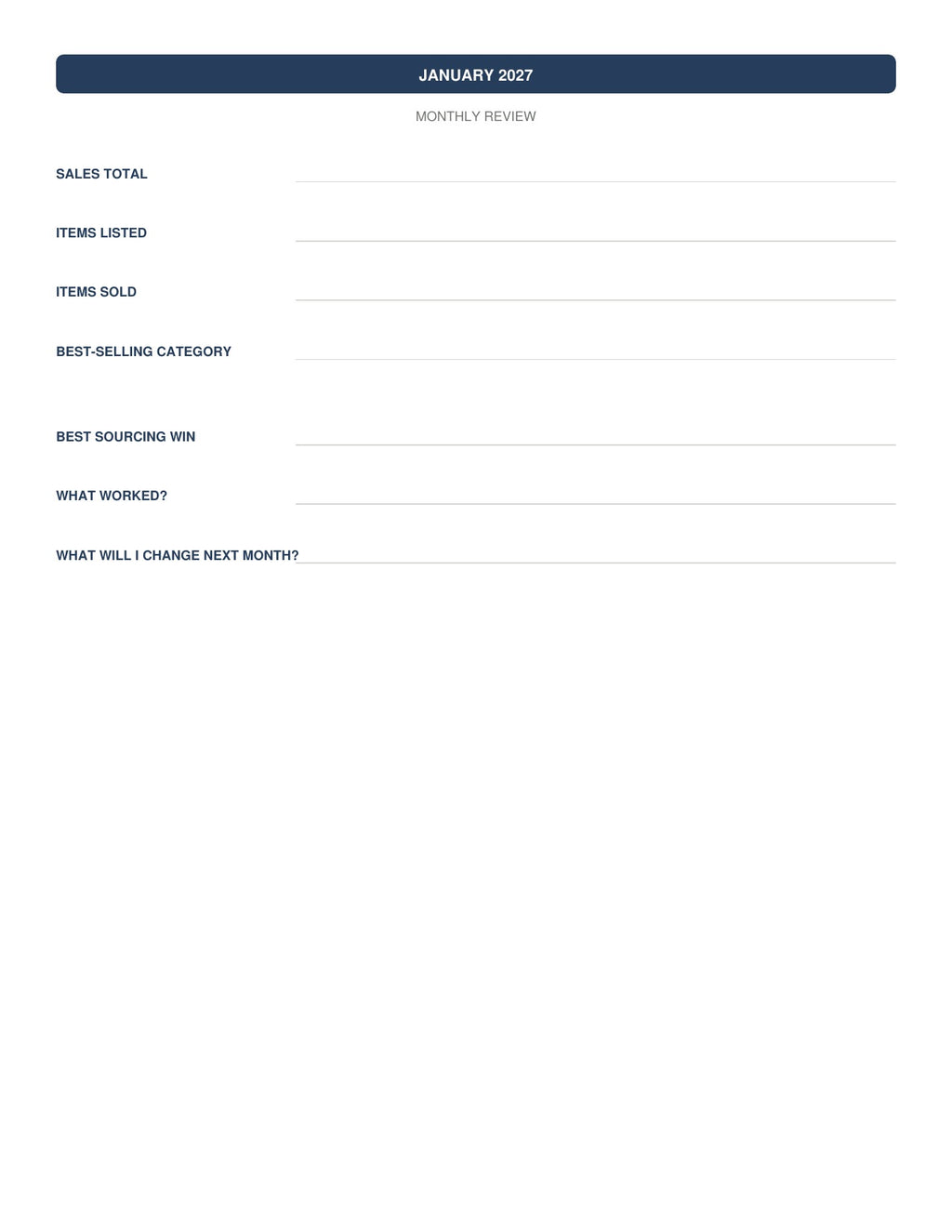 The Reseller’s Year 2027 – Heritage Navy Reseller Business & Home Planner
