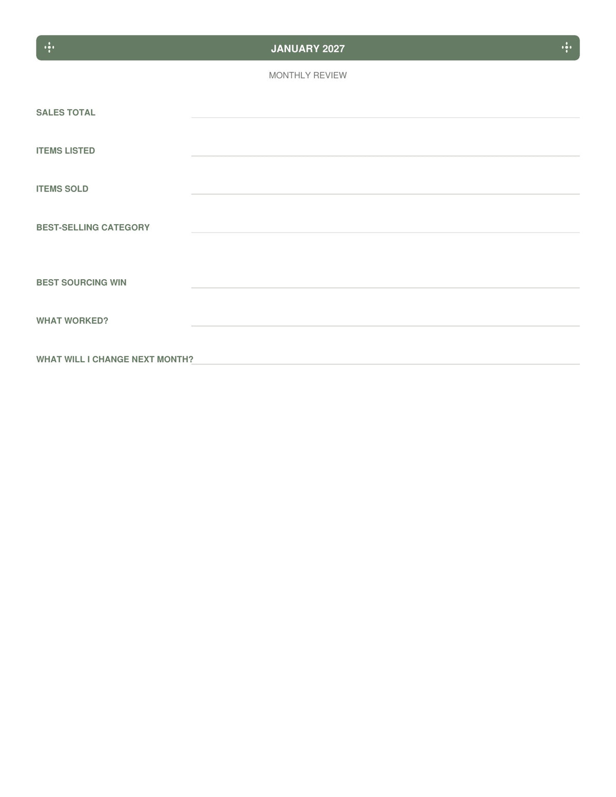 The Reseller’s Year 2027 – Sage Botanical Reseller Business & Home Planner