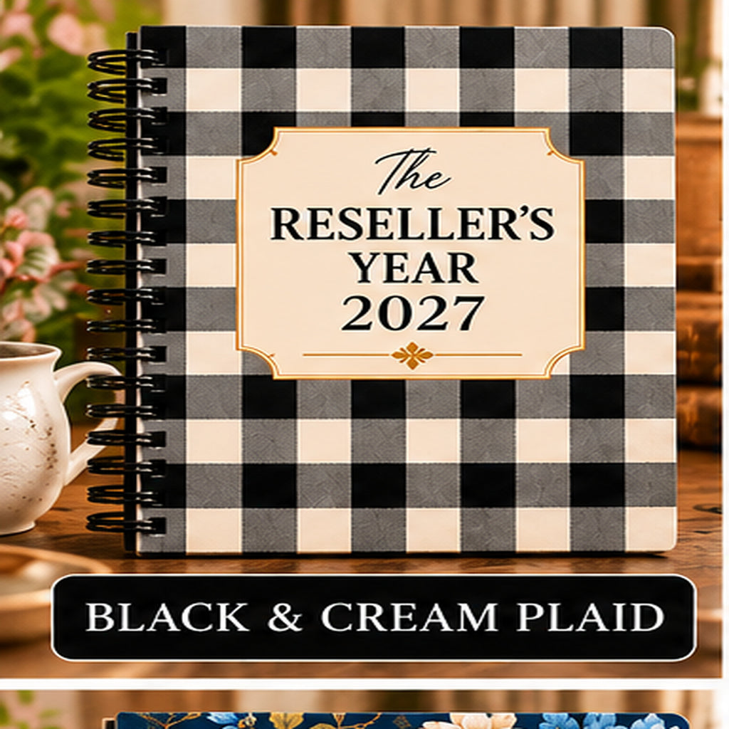 The Reseller’s Year 2027 – Black & Cream Plaid Reseller Business & Home Planner